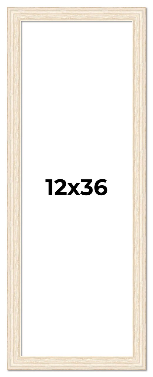 12x36 Wide Barnwood Picture Frame with UV-Resistant Acrylic & Acid Free Backing, Available in 6 Paint Finishes - Grey, Brown, White, and Black